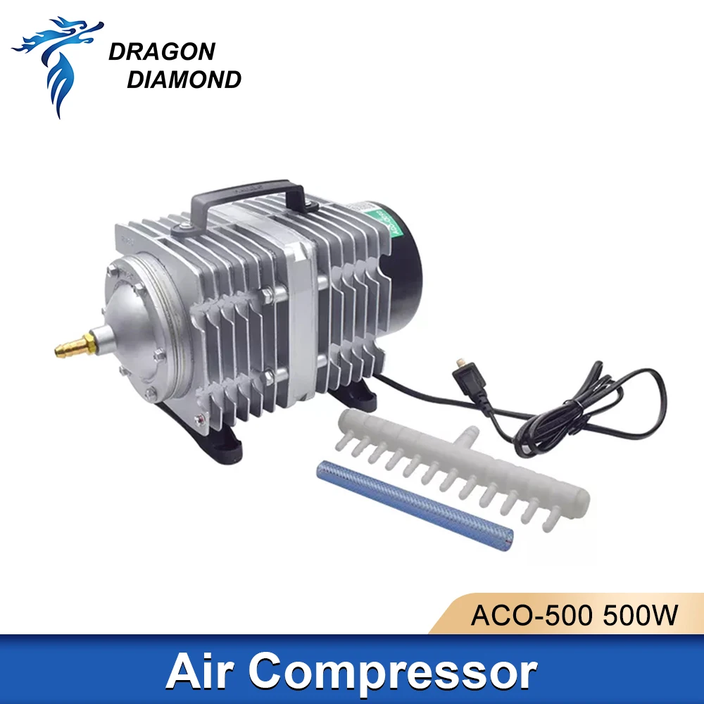 Enlarge 500W Co2 Air Compressor 220V Electrical Magnetic Air Pump ACO-500 Aquarium Compressor For Laser Engraving Cutting Machine