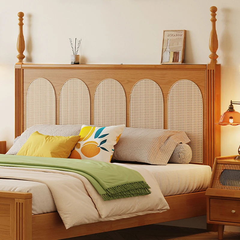 Изголовье двуспальной кровати деревянное современное простое мягкое изголовье
