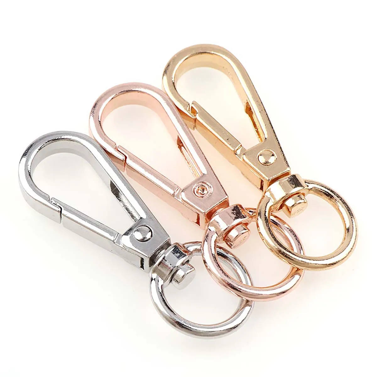 

3Pcs Swivel Lobster Clasp Hooks Keychain Split Key Ring Connector for Bag Belt Dog Chains DIY Jewelry Making Findings