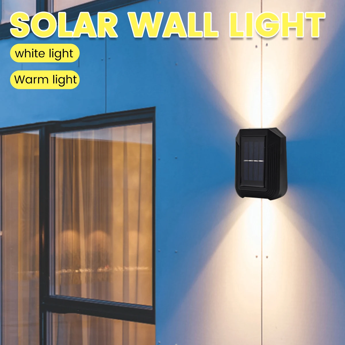 

Solar Wall Light Outdoor LED Solar Security Light Auto ON/OFF Solar Fence Light IP65 Waterproof Solar Patio Light with White Lig