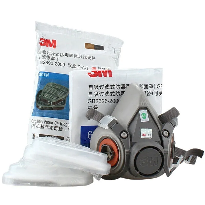 17in1 3M 6200 Gas Mask Paint Spray 6001 Organic Vapors Safety Half Face Respirator Industry Resin Work Dust Filter 2091 | Безопасность и