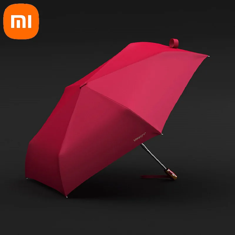 

Xiaomi Flat Automatic Umbrella Rain Women Ultralight Travel Sun Umbrella Girls Anti UV Portable Folding Umbrellas 6 Ribs Parasol
