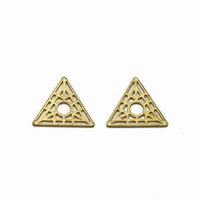10pcs raw brass triangle charms hollow geometirc pendant diy for earrings bracelet supplies jewelry making