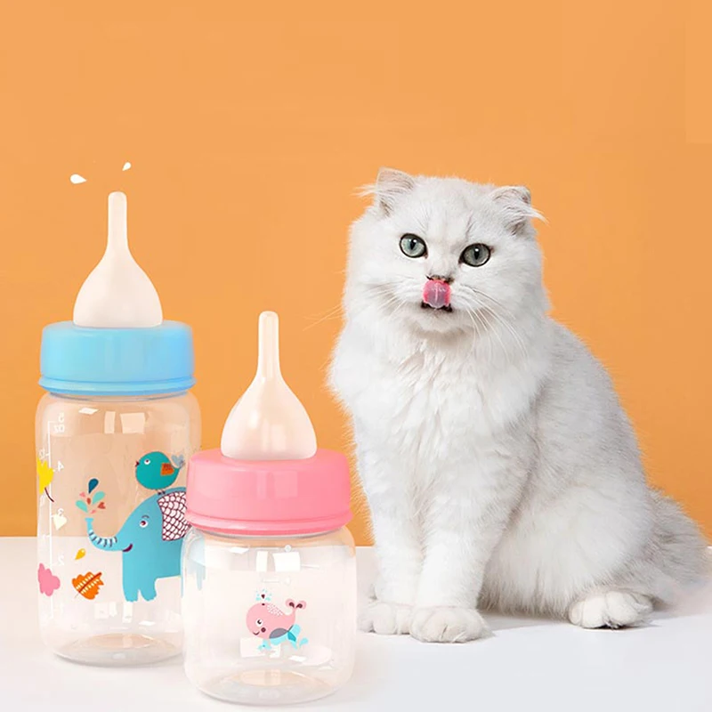 

Puppy Kitten Feeding Bottle Feeder Set Cat Dog Bady Nursing Water Milk Feeder Newborn Cat Drink Home Travel 60ml 125ml