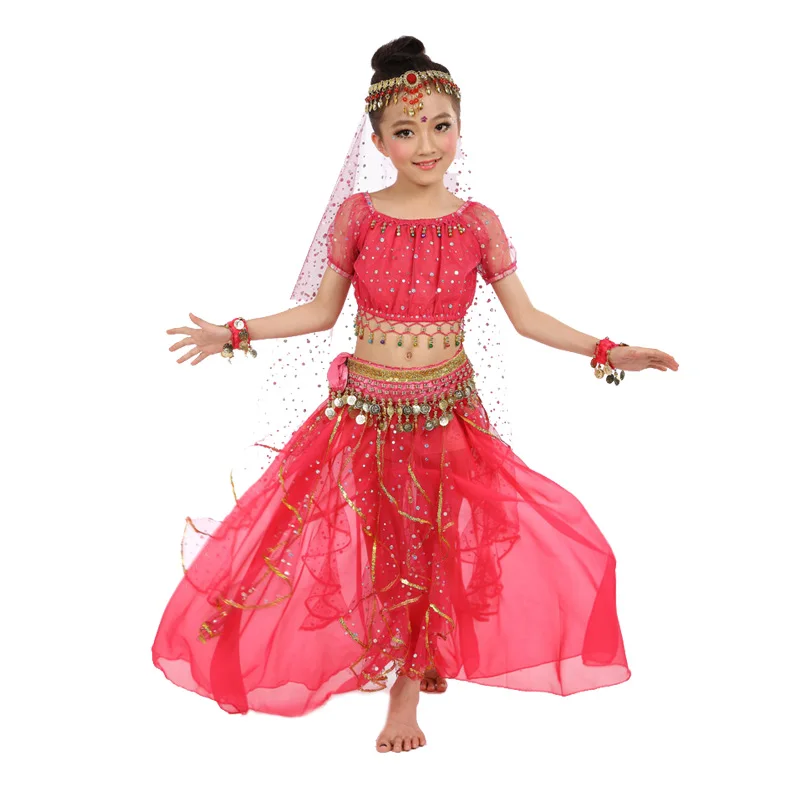 

New Style Kids Belly Dance Costume Oriental Dance Costumes Dancer Clothes Indian Dance Costumes For Kids 3pcs and 7pcs/set