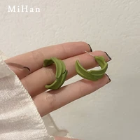 mihan 925 silver needle green coating earrings 2022 new trend hot selling irregular drop earrings for girl lady gifts wholesale