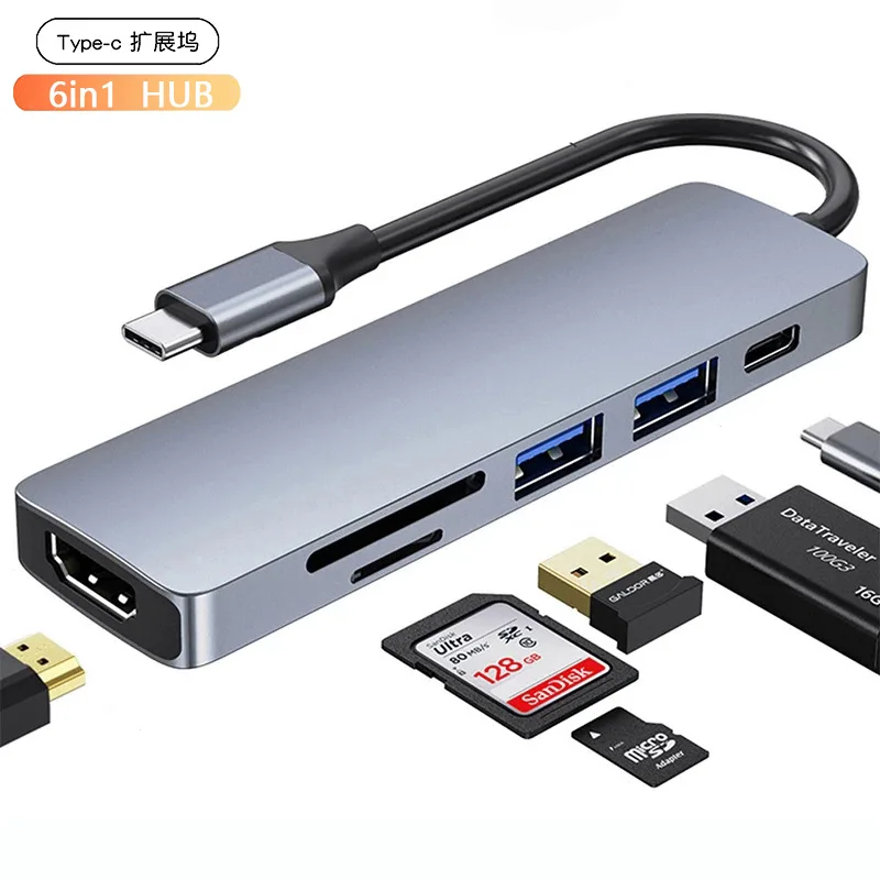 

Док-станция BECKII 6 в 1 с USB Type-C на HDMI