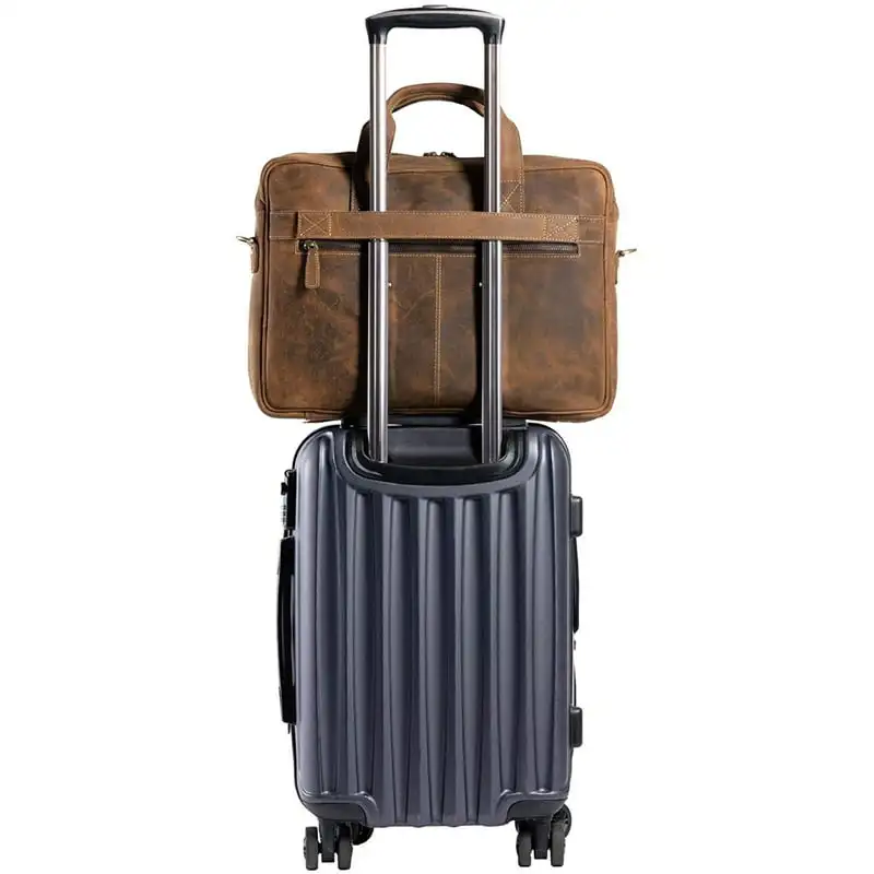 Authentic Distressed 18 Inch Tan Laptop/Messenger Bags for Men and Women; Office, School, College - Get the Best Results with Ou