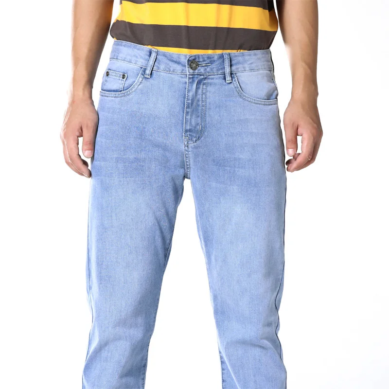 Джинсы мужские прямые стрейчевые классические винтажные брюки из денима цвет
