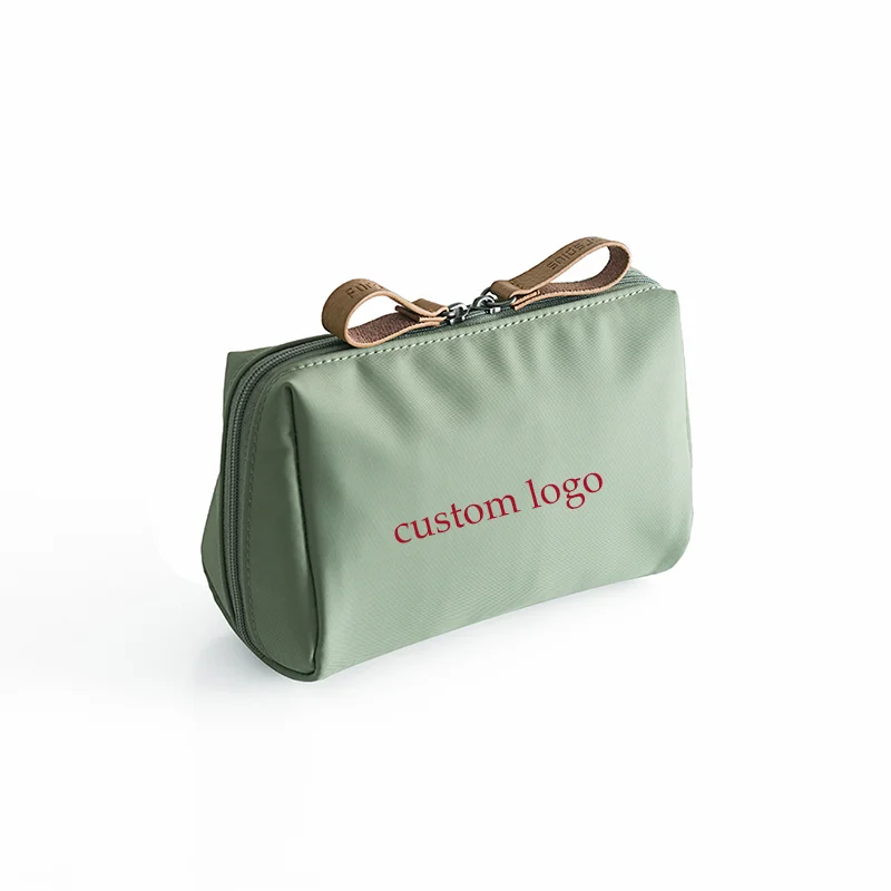 

Custom Women Makeup Zipper Mini Solid Color Cosmetic Bags Nylon Waterproof Washing Pouch