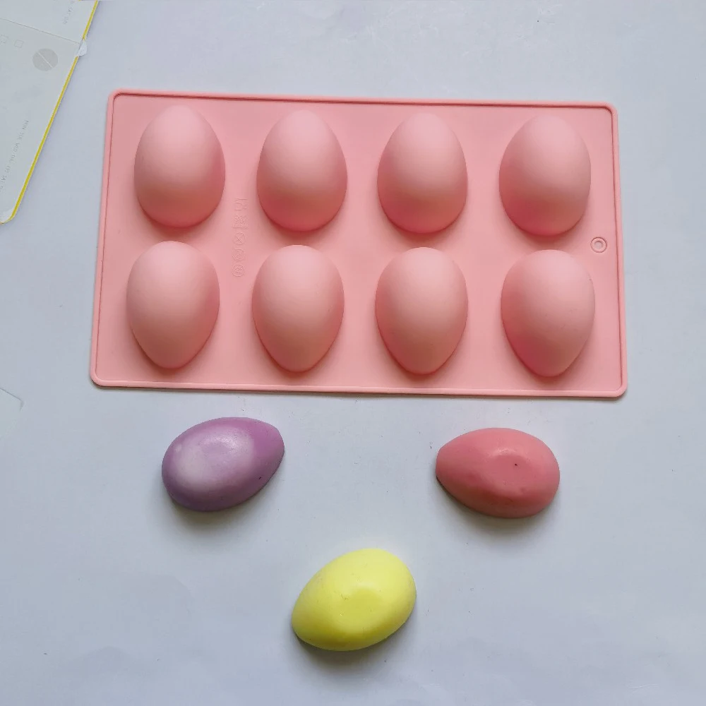 

8 Cavity Easter Eggs Chocolate Cake Mold Silicone Fondant Mold DIY Cookies Desserts Candy Cupcake Pastry Baking Tool Bakeware