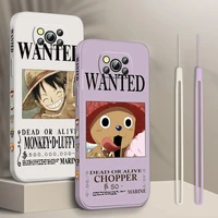 one piece luffy bounty phone case for xiaomi poco f3 x4 x3 nfc gt x2 c31 c3 m2 m3 m4 pro liquid left rope funda cover
