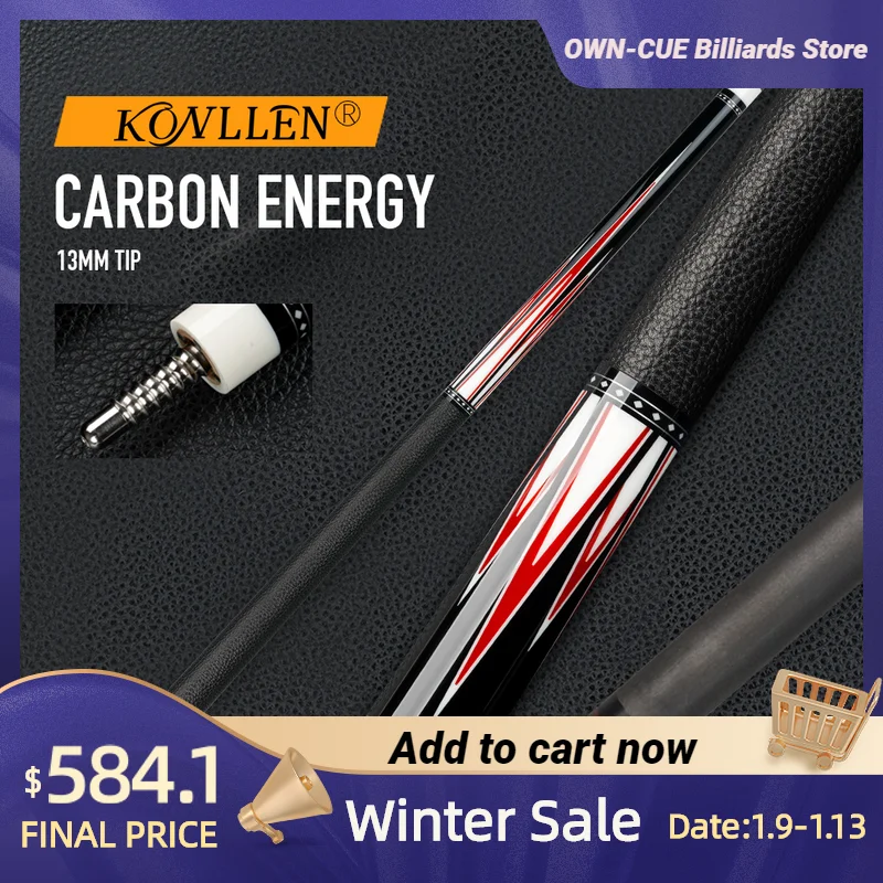 

Konllen Carbon Pool Cue stick13 мм стержень из углеродного волокна 3*8/8 Raial Pin Joint 4 штуки в 1, инкрустация из массива дерева, наборы бильярдного кия