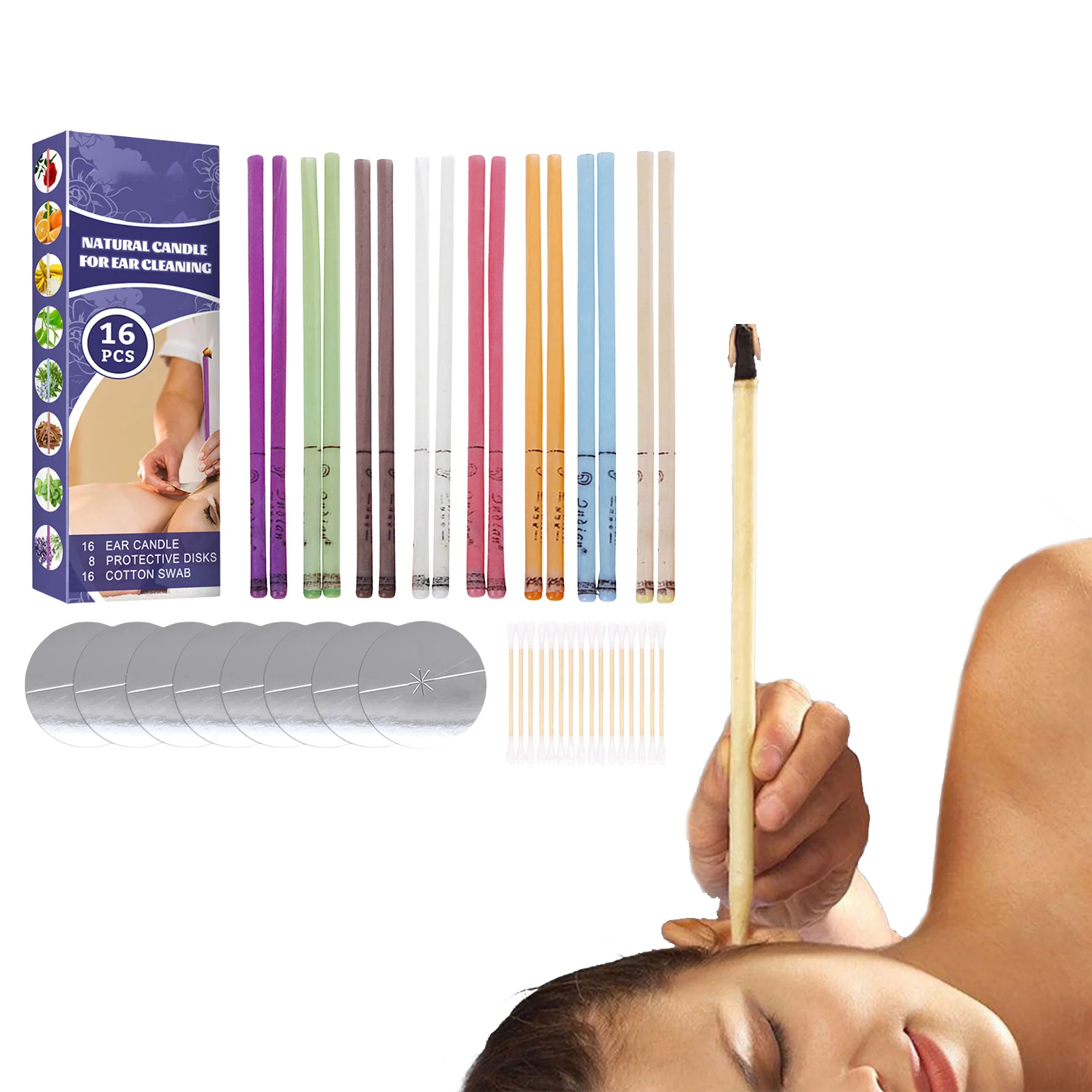 

Ear Candles Wax Removal Aromatherapy Hollow Earwax Candle Beeswax Ear Candles 16 PCS Ear Cleaning Tool Beeswax Ear Candles Set