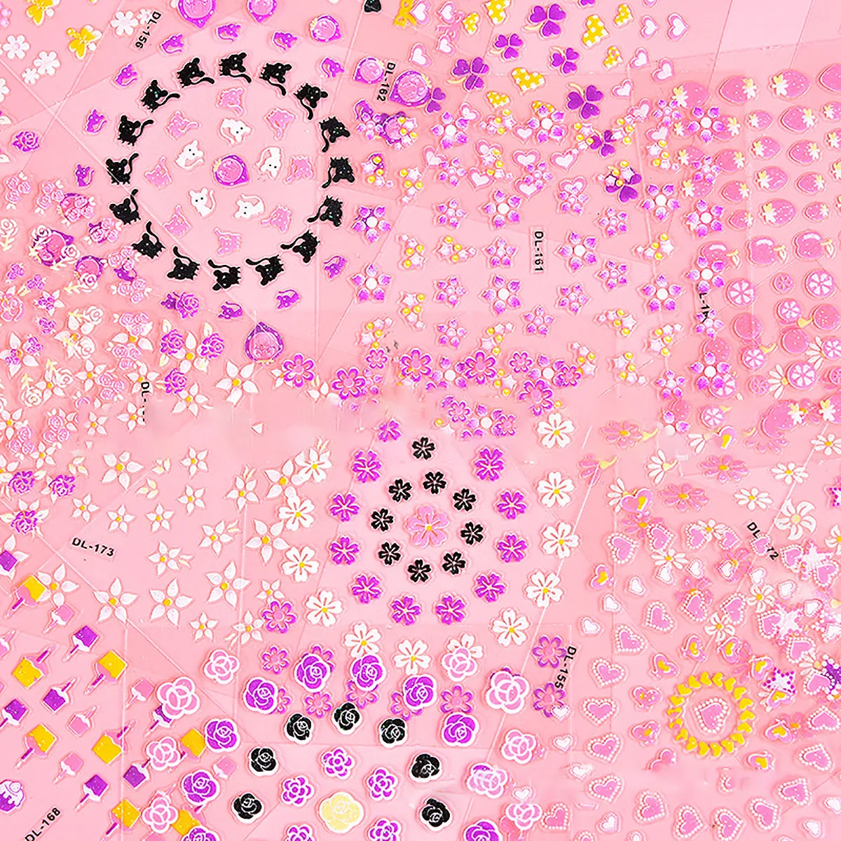 

30Pcs Rose Sakura Pink Fashion Cherry Blossom 3D Nail Sticker Manicure Art Decoration Finger Self-Adhesive Waterproof