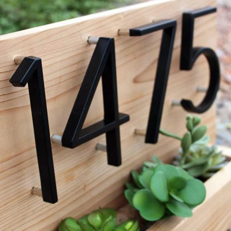 

Zinc Alloy Digital House Number Black Large Floating Modern Door Outdoor Patio Wall Can Be Combined with Door Sign