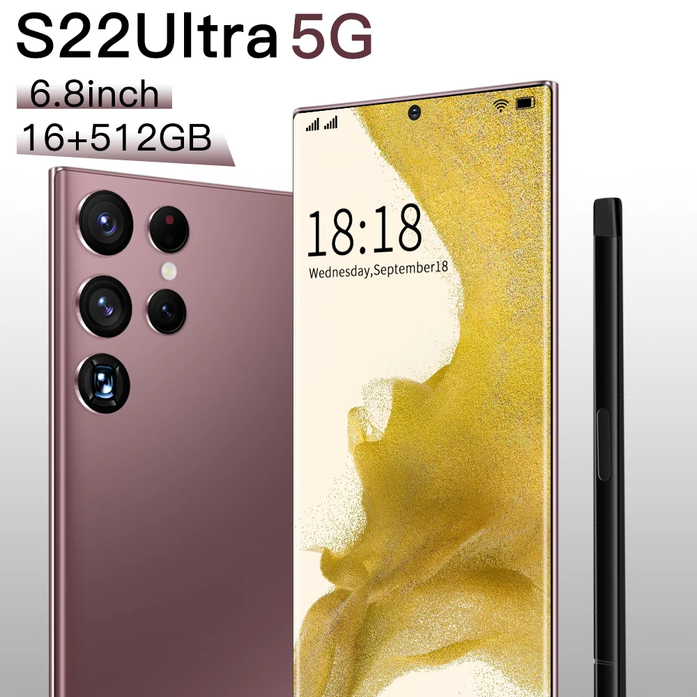 2022 s22ultra smartphone globaleversion 6 8zoll 6800mah celulares smartphone 16512gb handys entsperrt cell phones 5g telefone free global shipping