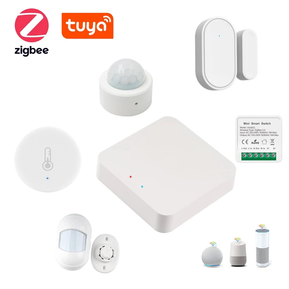 Zigbee 3.0 Gateway Hub Mini / Temperature Humidity /Human Motion/Diy Switch/Window Door Sensor for Alexa Google Tuya Smart Life