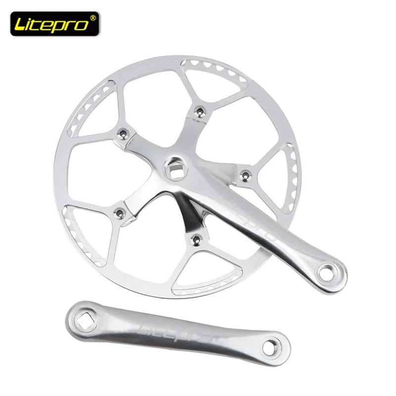 Litepro Folding Bicycle Crank BMX Square Hole Wide and Narrow Tooth 48/50/52/54/56/58T Single Disc Square Hole Crank Sprocket