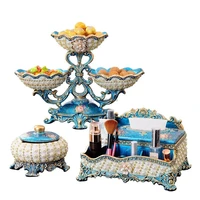 creative fuit plate three piece decoration living room coffee table key 2 luxury dried fruit plate high end