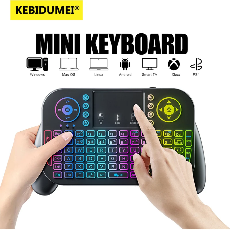 V8 2 4G Мини Беспроводная Клавиатура Bluetooth 5.0 Воздушная Мышь с Подсветкой Пульт