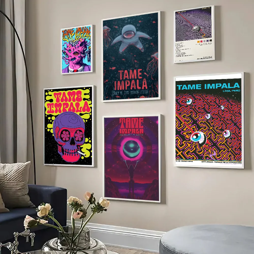 Плакат Tame Impala в современном стиле напечатанный на бумаге идеально подходит для