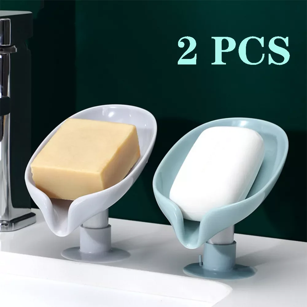 

Soap Dish Leaf Soap Box 2 Pieces Leaf Shaped Soap Holder Dish Storage Plate Tray Bathroom Supplies Soap container