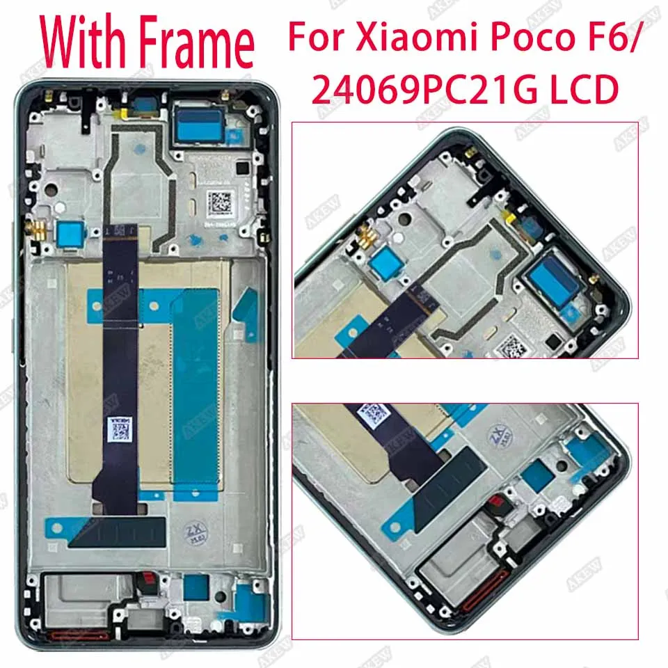 Фото Дисплей AKEW AMOLED для Xiaomi Poco F6 24069PC21G, новый ЖК-дисплей для POCO F6, сенсорный экран в сборе, запасные части №5