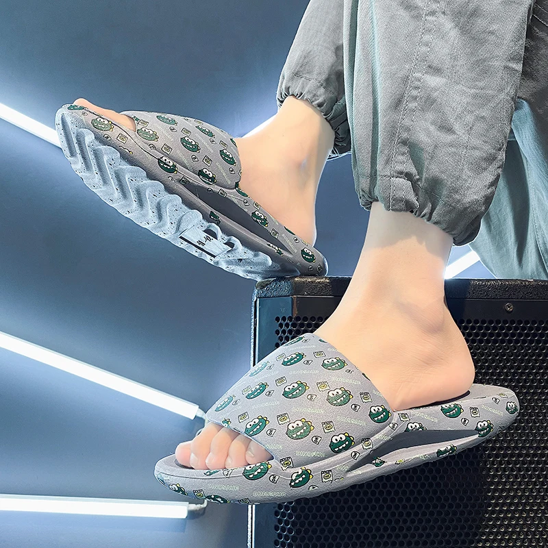 2023 New Fashion Trend Popular Deach Lovers Large Size Flip-Flops Camouflage Pattern Anti-Slip At Home