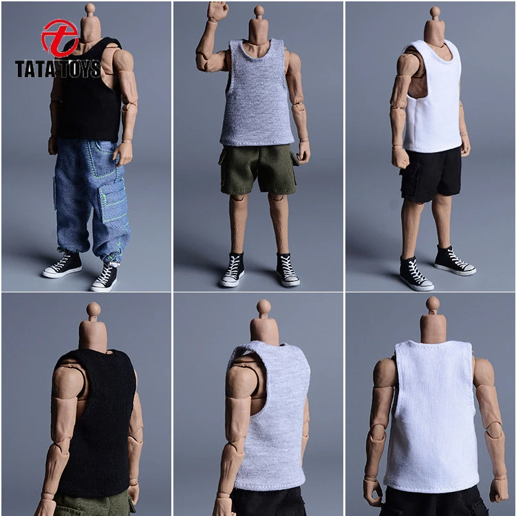

NEW 1/12 Scale male dolls clothes vest shorts pants jeans fit 6'' action figure body model