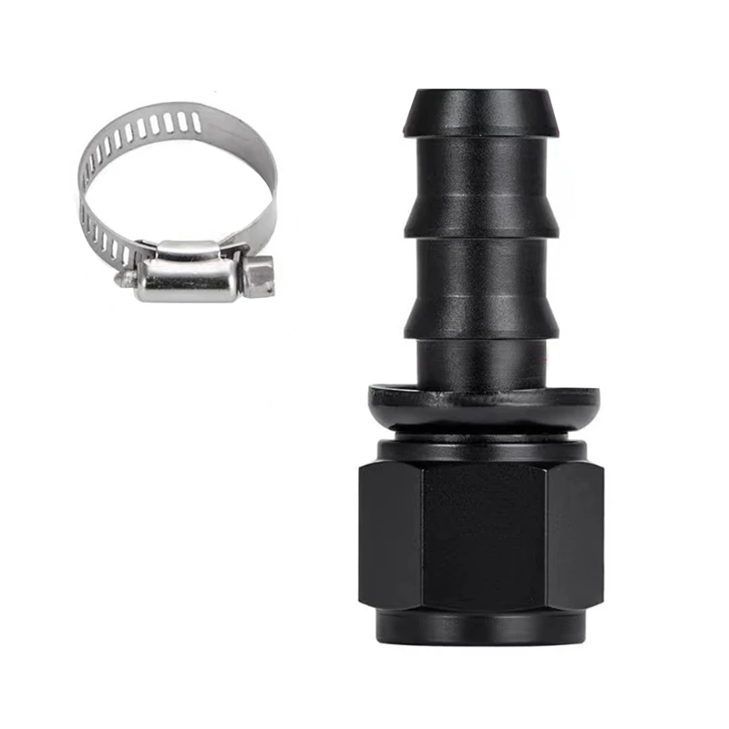 

10AN AN10 AN-10 Straight Fuel Push-On Hose End Fitting Adaptor Aluminum Black