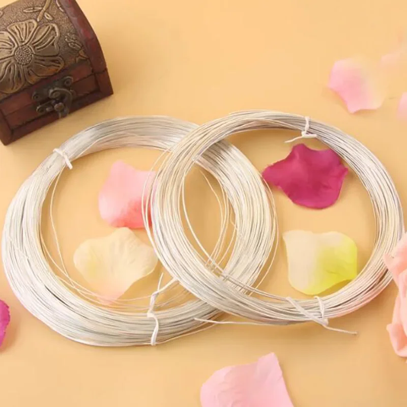Drut srebrny Twarde okrągłe srebro próby 925 do biżuterii DIY Akcesoria drutu koralikowego 0 3 mm 4 5 8 1 2