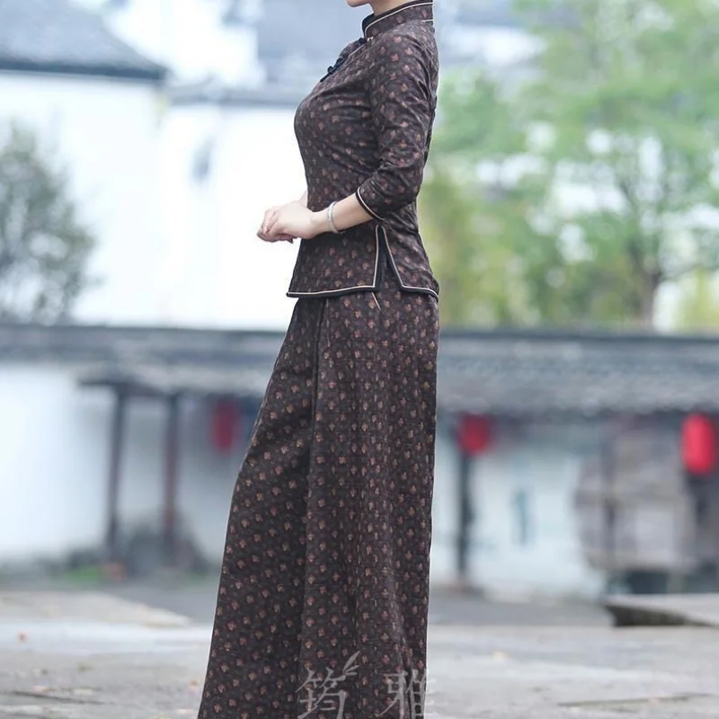 Женский вьетнамский костюм-двойка Aodai восточный традиционный банкетный вечерний