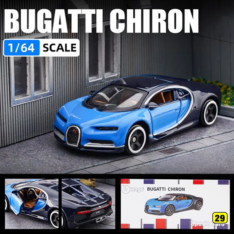 

Миниатюрная модель автомобиля Bburago BUGATTI CHIRON FERRARI, модель литая машинка, масштаб 1:64, подарок для мальчика