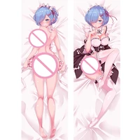 Game Genshin Impact REM Dakimakura Pillow Case Hugging Body Otaku Throw Peach Skin  Cover Home Bed Cosplay