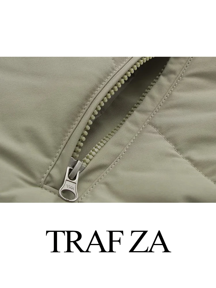 TRAF ZA Women's Solid Short Top With Short Skirt Winter Thick Coat + Short Skirt Two-piece Set Retro Female Chic Clothes