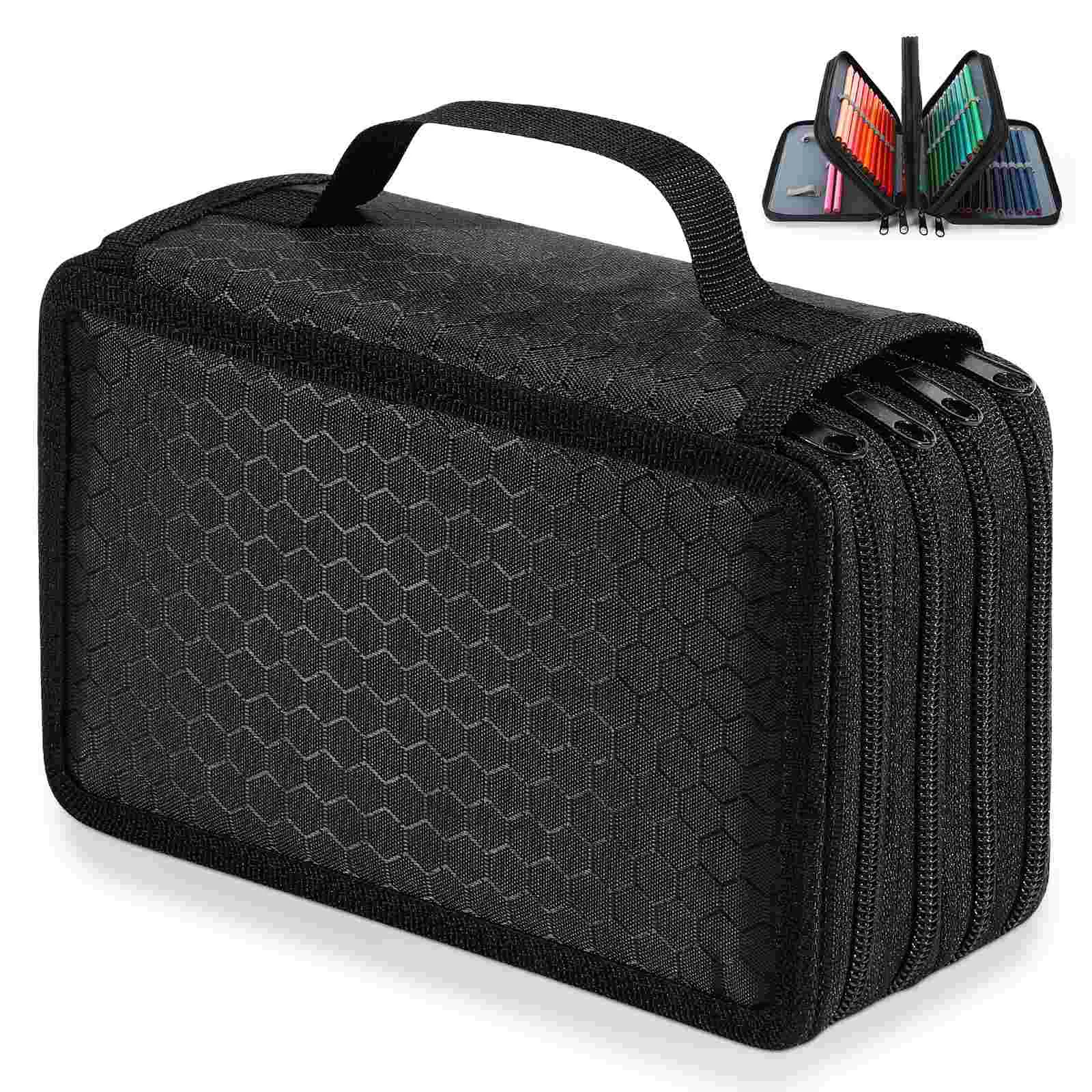 

Case Bag Pouch Organizer Storage Stationery Pen Holder Big Box Capacity Large Suppliescolored School Office Zipper Double Marker