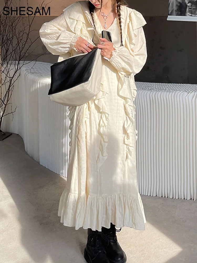 

Black series black department ~ fairy dress female spring and autumn French long skirt temperament long sleeved skirt