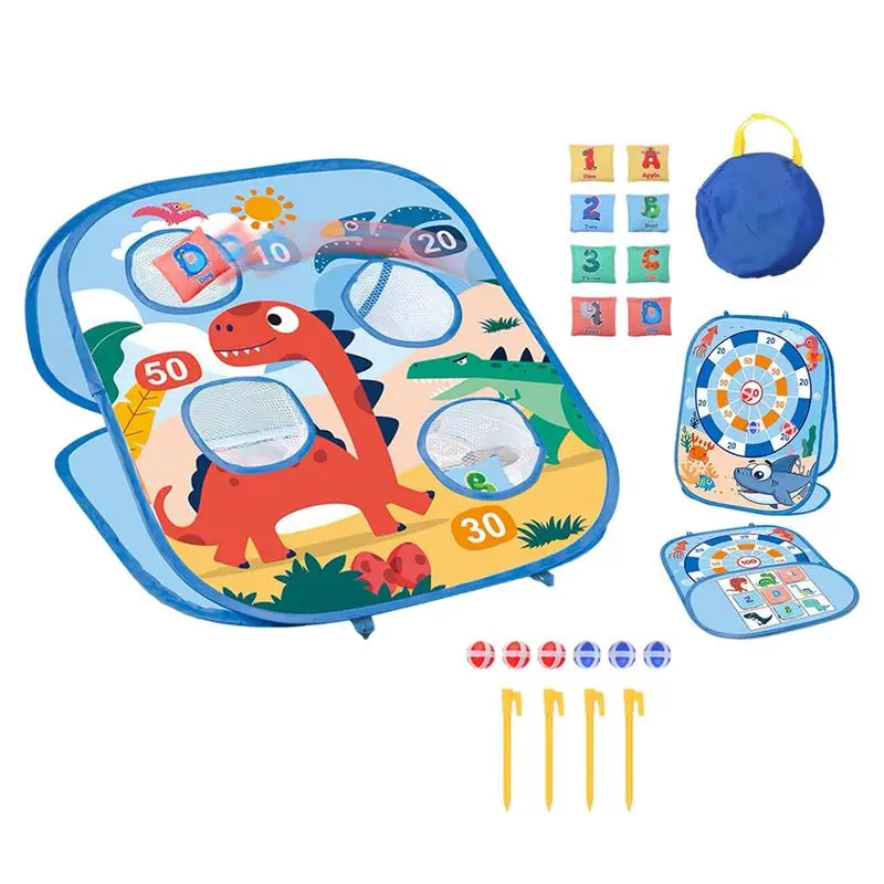 

Cartoon Toss Games With 8 Bean Bags Cornhole Toss Game Set Funny Indoor Outdoor Throwing Game Toys For Kids & Family Party