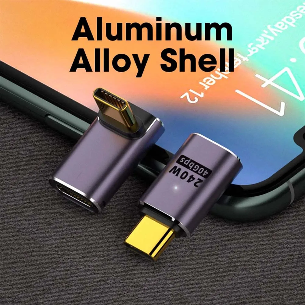 Удлинитель USB C изгиб 40 Гбит/с 240 Вт удлинитель кабеля типа папа-мама Thunderbolt QC и