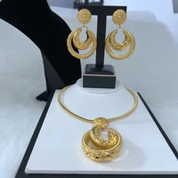 jewelry set for women necklace and earring 2 pcs gold glate party wedding accessories bride jewelry set for women