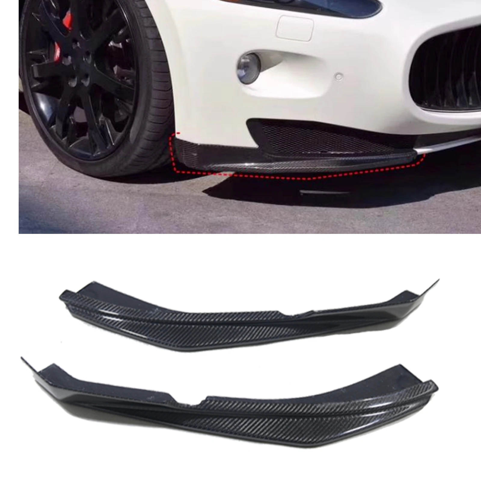 Передний бампер боковой спойлер сплиттер угловая накладка для Maserati Gran Turismo GT GTS GC