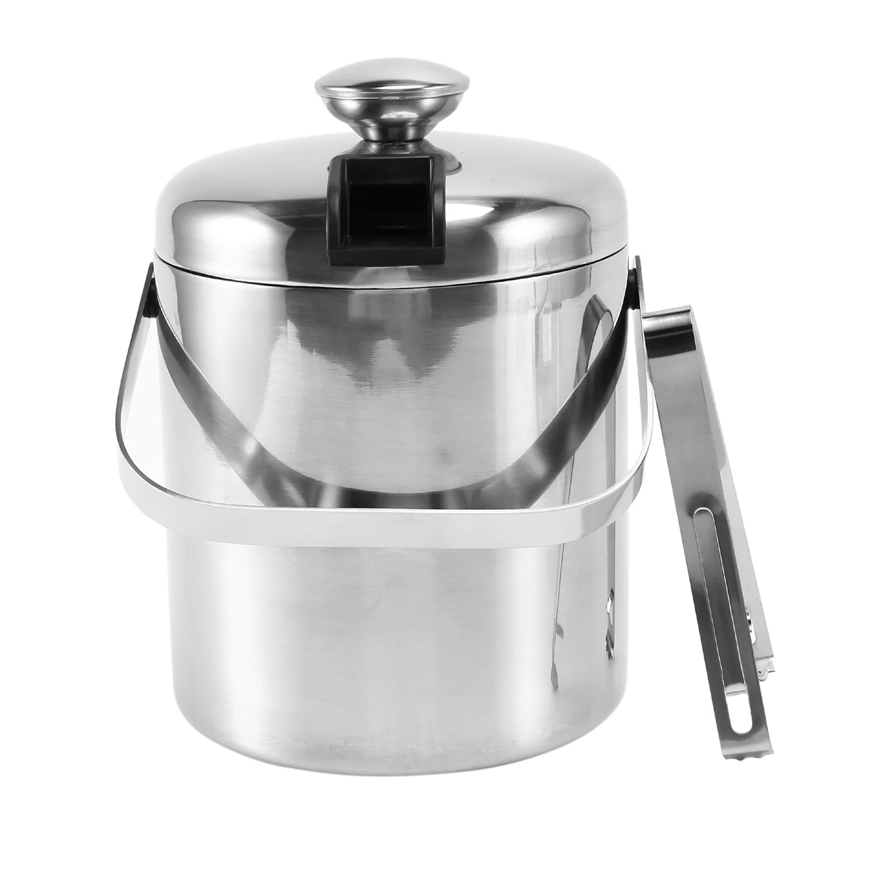

Ice Buckets with Stainless Steel Ice Tongs Double Wall Ice Bucket with Lid Silver Ice Wine Chiller for Bar Paties Ice Buckets