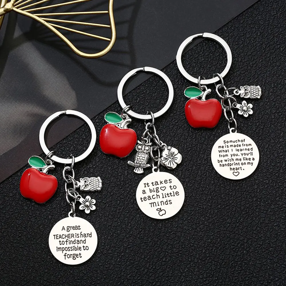 

1Pcs Teacher Keychains with Pendant It Takes A Big Heart To Teach Little Minds Keyring Key Ring Jewelry for Teachers Day Gift