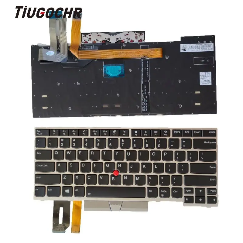 Клавиатура для ноутбука lenovo IBM Thinkpad E480(20KN 20KQ)E485 E490 Yoga S2 3rd L480 T480S, серебристая, без подсветки