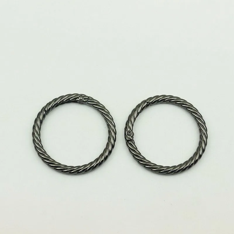 20Pcs 38mm Fashion Weave Colored Spring Ring Buckle Twist Open O Ring Keychain Connection Hook Buckles DIY Bags Accessories