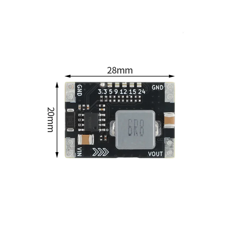 Фото 5A Mini DC-DC понижающий преобразователь, модуль платы 5 ~ 30 В до 3,3 В, 5 В, 9 В, 12 В, 15 В, 24 В, регулятор напряжения постоянного тока, печатная плата, понижающий модуль питания №2