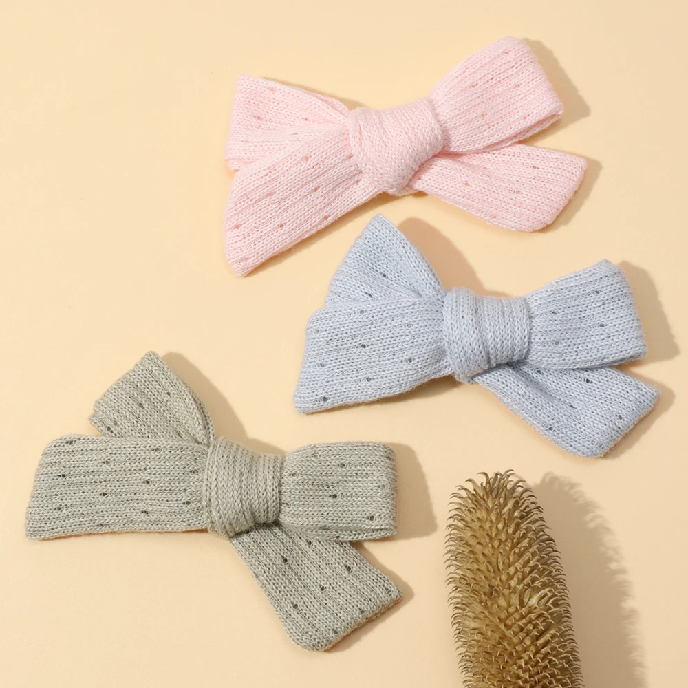 

New Solid Bow Hair Clips For Baby Girls Handmade Cute Hairpin Barrettes Nylon Headwear Kids Hair Accessories