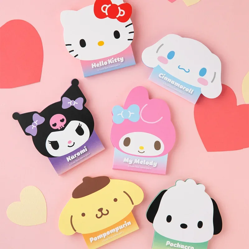 

Sanrios Notepad Melody Kuromi Cinnamoroll Cartoon Avatar Alien Message Material Memo Student Stationery Prizes Office Supplies