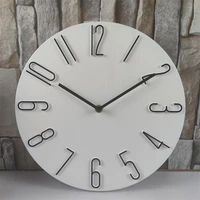 fashion 3d digital round wall clock japanese korean home living room silent wall hanging clock watch home decoration